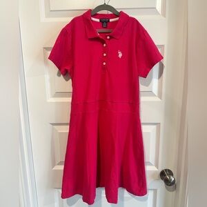 U.S. Polo Assn. Girls XL Polo Dress - Hot Pink - EUC